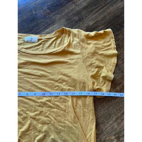 t.la Mustard Yellow Flutter Sleeve T-shirt Size XS Made in USA - Picture 7 of 8